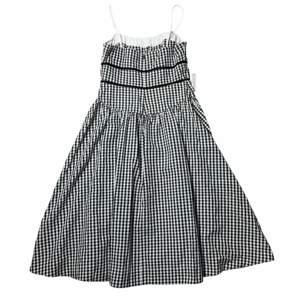 For Love & Lemons Black Gingham Georgia Midi Dress Womens XL - Picture 8 of 8
